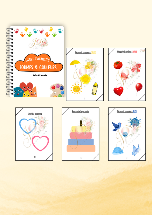 Mon livret d’activités : FORMES & COULEURS - 12 mois - 10 pages